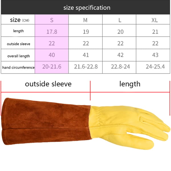 1 par lange havehandsker - brun, XL