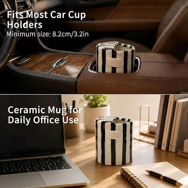 Keramisk kaffemugg med halvt lock, 350 ml kaffemugg att ta med