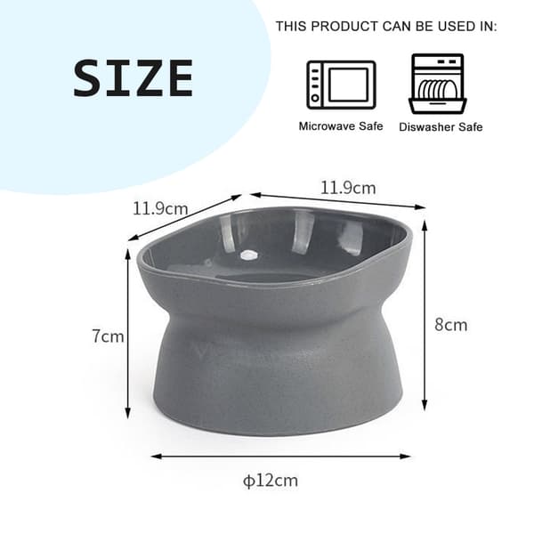 2-pack kattmatskålar - Modern skål tvåpack (grå + grå)