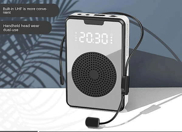 Trådløs stemmeforstærker Bluetooth mikrofonhøjttaler, hovedtelefoner med mikrofon
