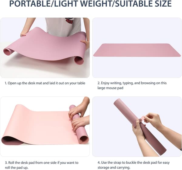 Musemåtte i plast - 60*30 cm dobbeltsidet lilla+pink