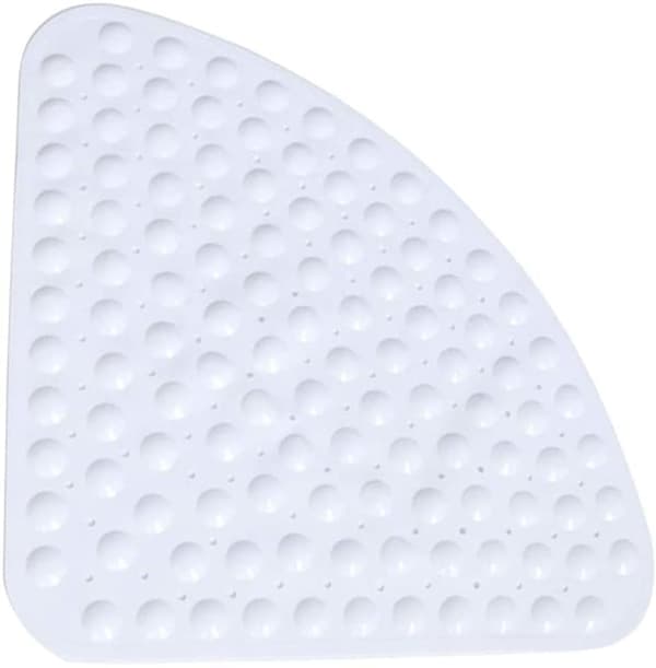 Triangulär halkfri badrumsmatta - vit 54*54cm