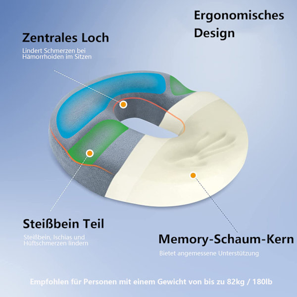 Grå-Memory Foam Kudde