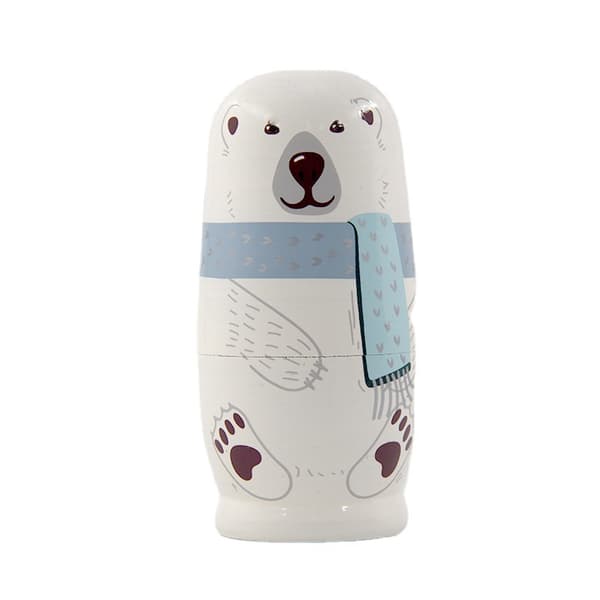 Rysk \"nesting doll\", 5-lagers trävit stor björn \"nesting doll\", heminredning för barn, present. 1