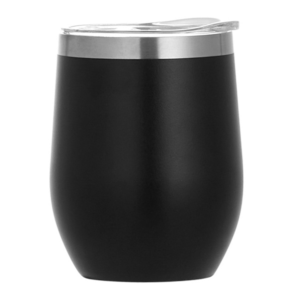 Eggkopp i rustfritt stål - 12oz - Svart plastspray