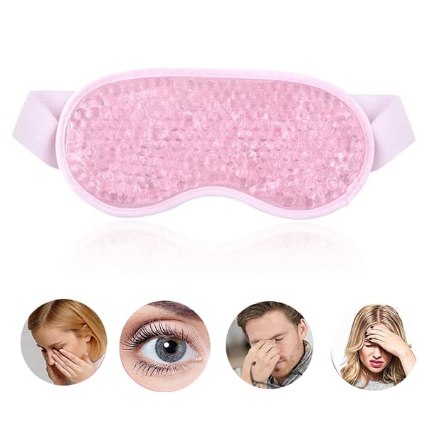 Sovemaske med ispakke gel - Rosa