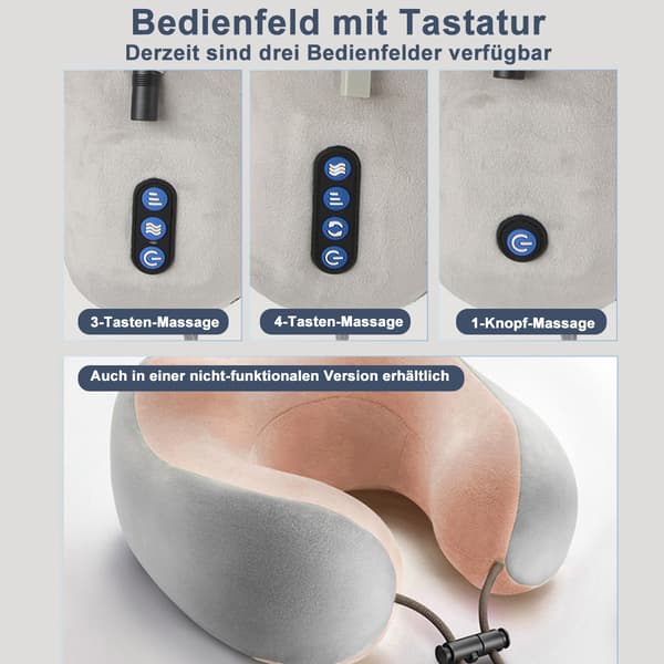 U-formet massasjepute U01 Tre-knapps elting-brun