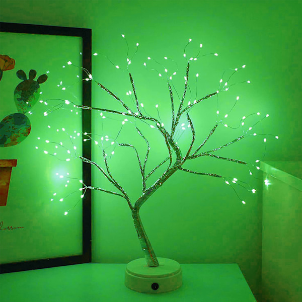 LED eldflugelampa - grön 108 lampor - eldträd och silverblomma