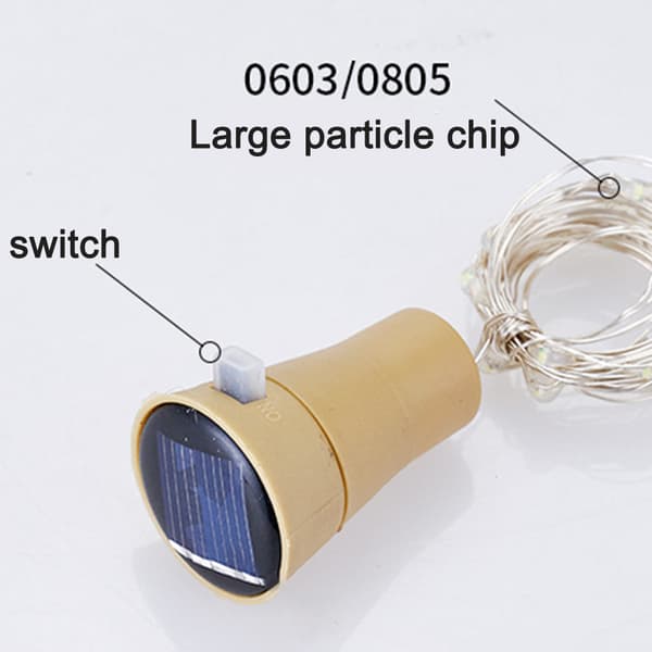 10 STK Solar Flaskeprop Lyskæde - 20 Blå Lys