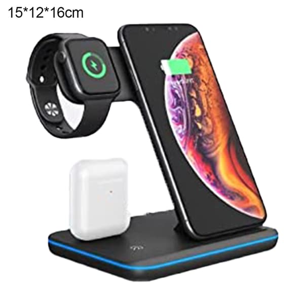 Trådløs oplader - Sort dobbeltsidet Apple-hoved