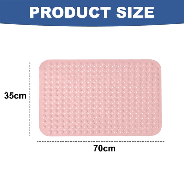 1 stk. skridsikker bademåtte - Bubble Pink - 35*70