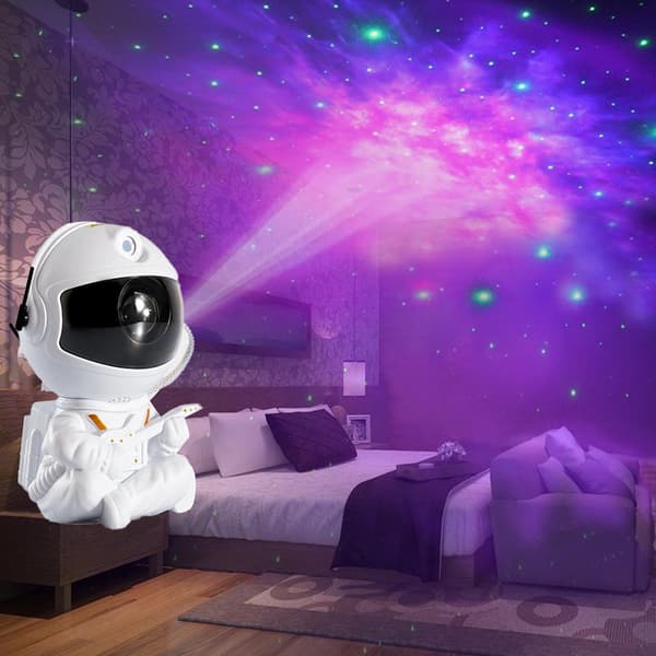 Astronaut Stjernehimmel Projektorlampe - Gitarstil Hvit
