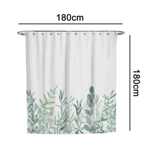 180cm*180cm Nordisk duschdraperi - fräscha gröna blad