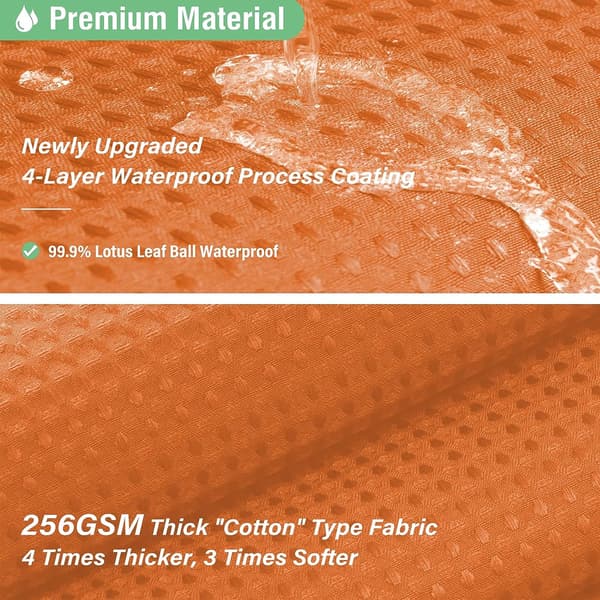 Våfflad duschdraperi - bredd 1,5m*höjd 1,8m duschdraperi - orange våffla