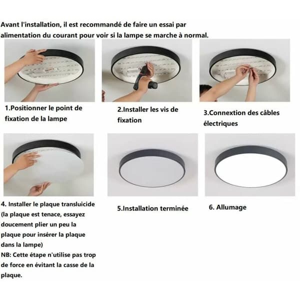 LED loftlampe rund 30CM-18W sort