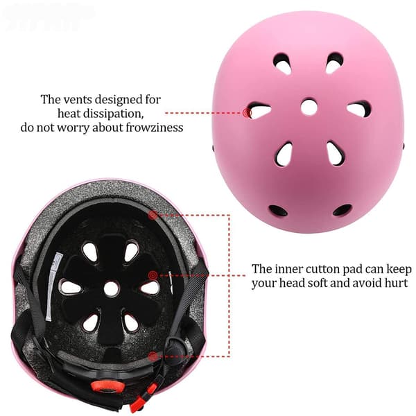 Barns rullskridskoskyddsutrustning 7-delat set - Rosa