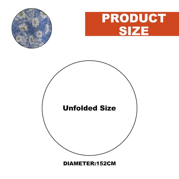 1 duk rund - blått hav - 152 cm diameter rund duk