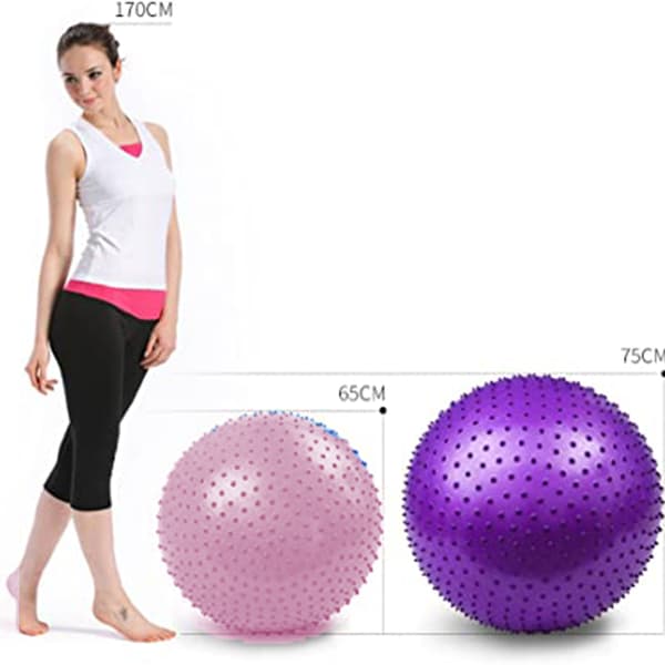 Yogabold massage type-45cm-pink+pumpe+luftudtrækker+luftprop