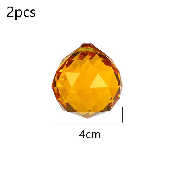 2 STK Farvede Krystalkuglelys - 40mm Rav