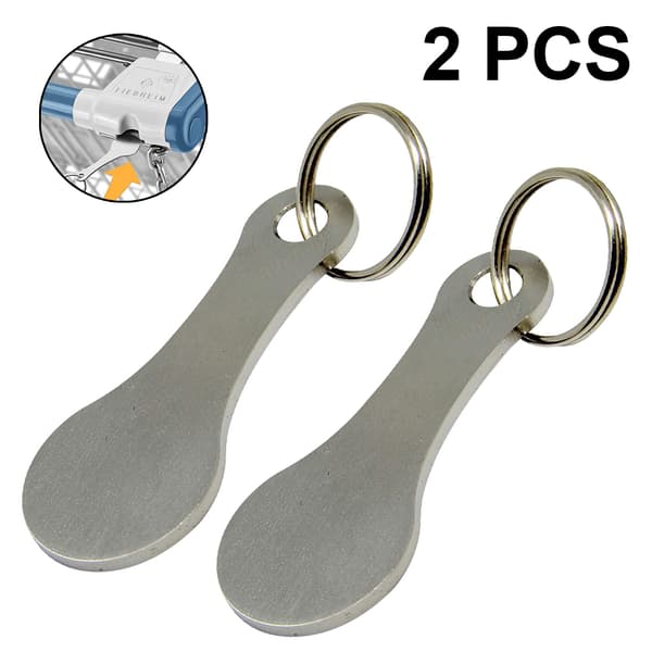 2 st nyckelringar i metall - en i silver