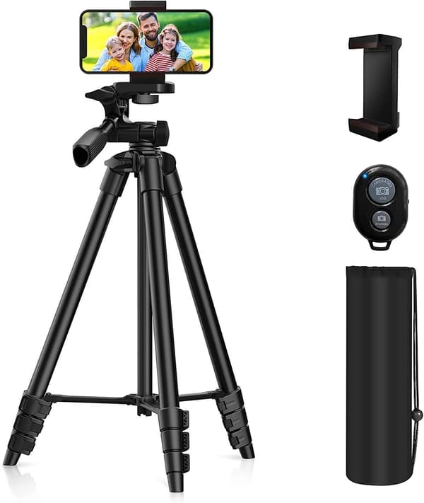 135 cm aluminiumslegering mobiltelefonstativ - sort