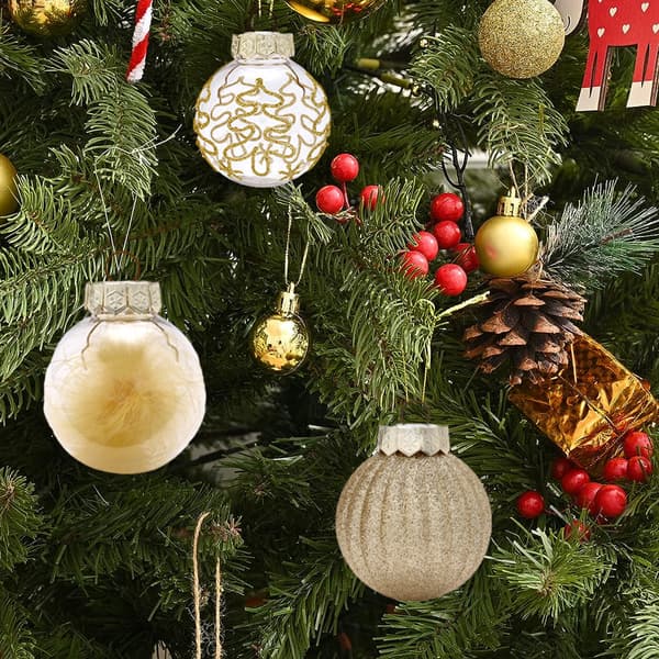Gennemsigtig julekugle-guld