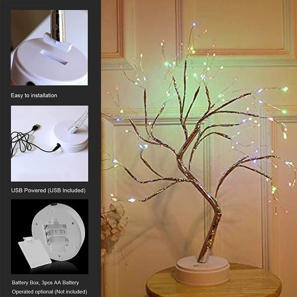 LED eldflugelampor - färg 108 lampor - eldträd och silverblommor