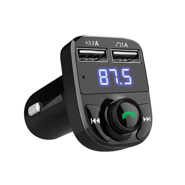 Bluetooth FM-sender med 2 USB-ladere