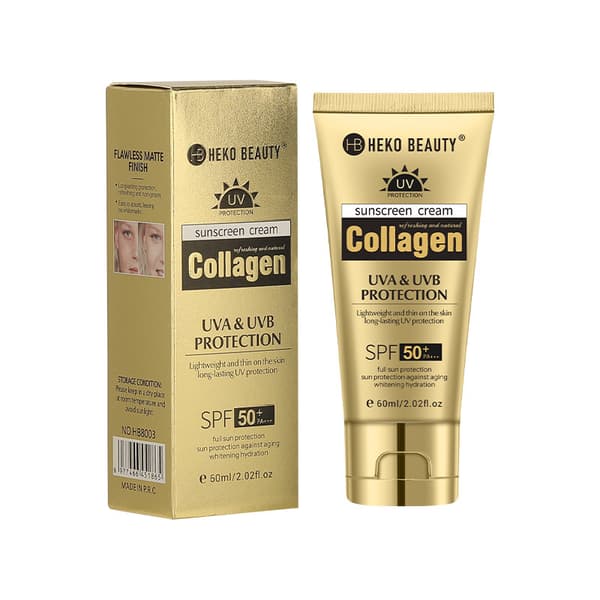 Kollagen solcreme, SPF 50+ UVA/UVB beskyttelse, 60ml