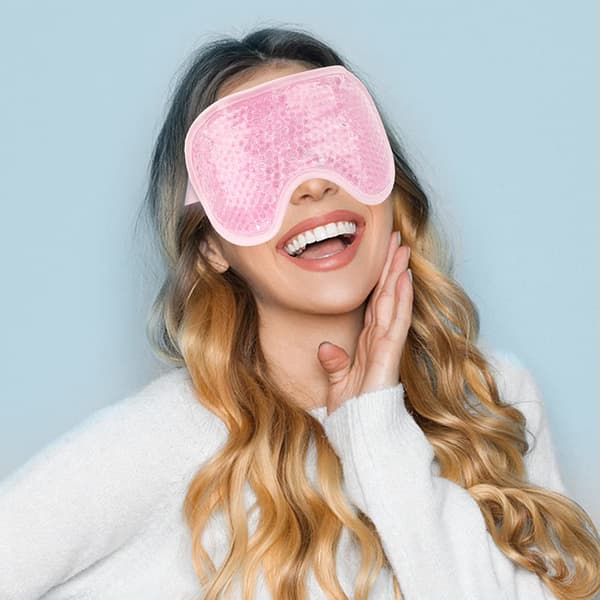Sovemaske med ispakke gel - Rosa