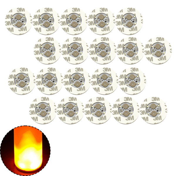 20 stk LED lysende koppklistremerker - oransje lys
