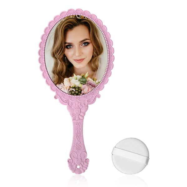 Pink makeup mirror
