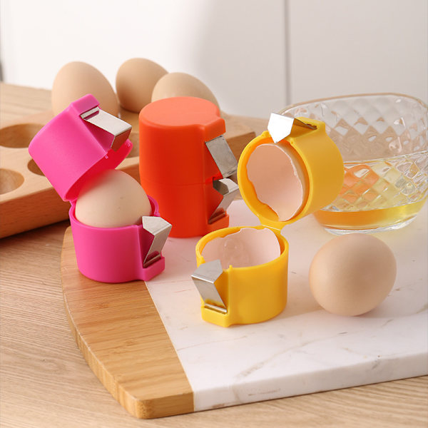 Eggeåpner, 2025 ny modell rå eggeknuser, håndholdt multifunksjonell eggkutter/eggeknuser/separator (rosa)