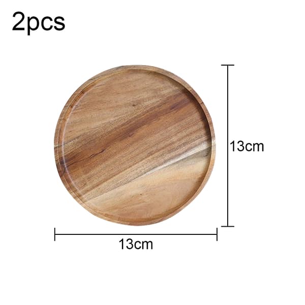 2 stk. middagstallerken i tre - diameter 13 cm