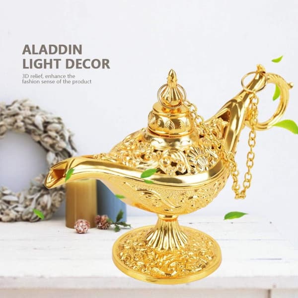 Ønskelampe Aromaterapi Brænder - Guld - 1 stk