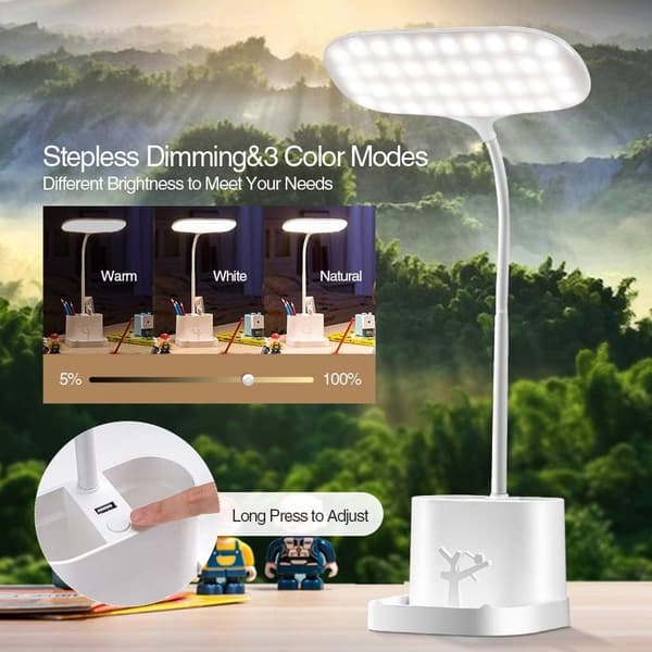 lx-Bordlampe Øyebeskyttelse-Hvit Lademodell (med datakabel)