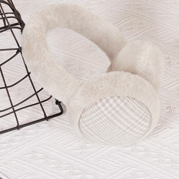 Vinter sykkeløreklokker - rutete beige