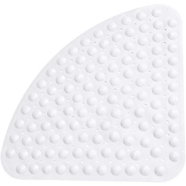 Triangulär halkfri badrumsmatta - vit 54*54cm