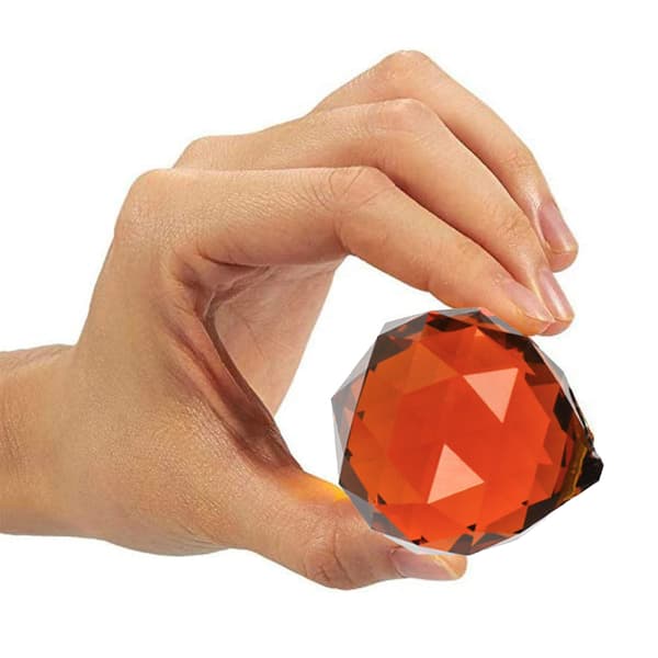 2 STK Farvede Krystalkuglelys - 40 mm Rødbrun
