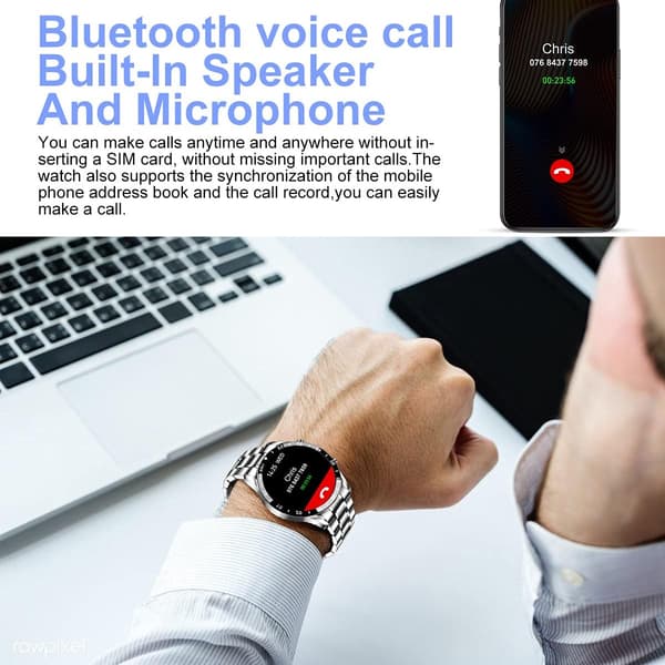 LX-Multifunktionelt Smartwatch-Stålbånd Sølv