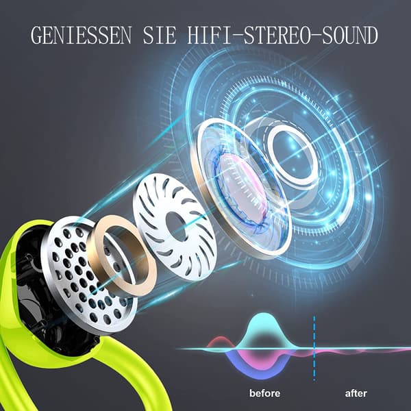LX-Bluetooth Hörlurar Trådlösa In-Ear-Gröna