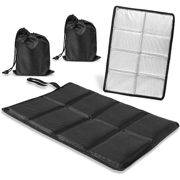 2 sæt - Obsidian Sort + Opbevaringspose - Foldbar Pude