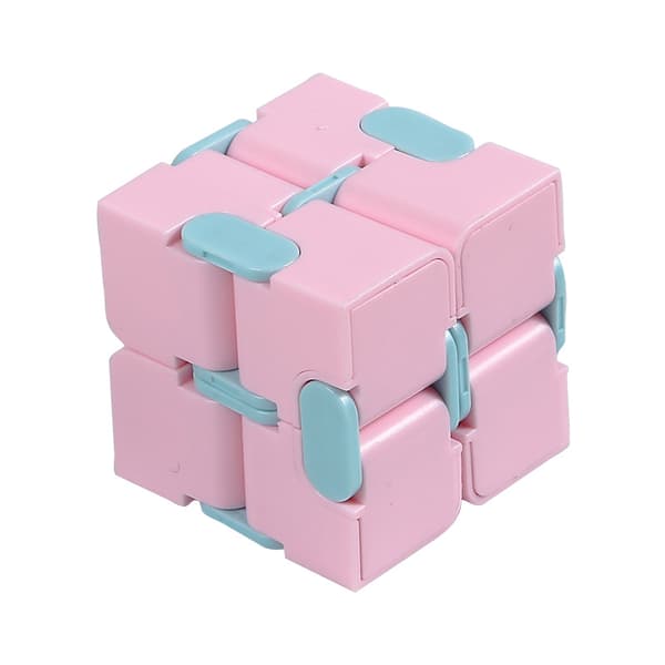 Fidget Spinner Infinite Cube Stressaflastende Legetøj, Rubik's Cube Macaron Pocket Flip Cube, pink