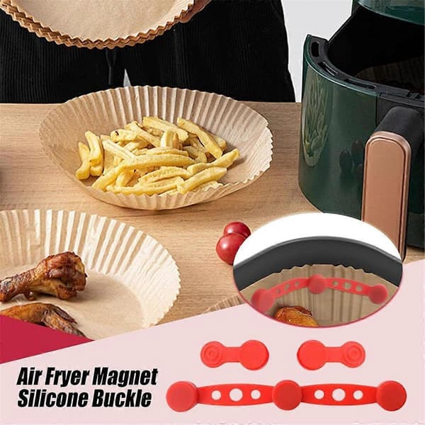 3-pak Luftfriture Magneter til Bagepapir, Luftfriture Magnetisk Silikone Spænde Sæt, Airfryer Spænde Silikone Tilbehør