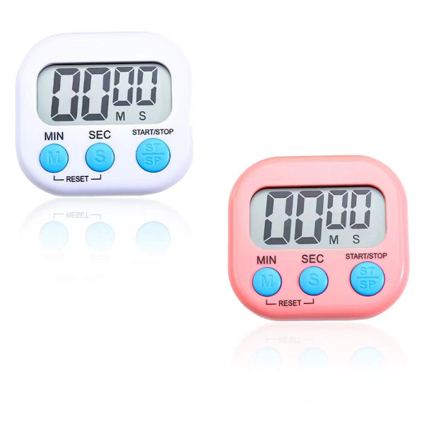 2 stk. Timer-Hvit+Rosa-Engelsk
