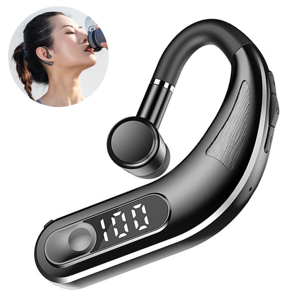 LX-M23 Ørekrog Bluetooth Headset - Sort med Garderobe High-end Edition Engelsk Stemme