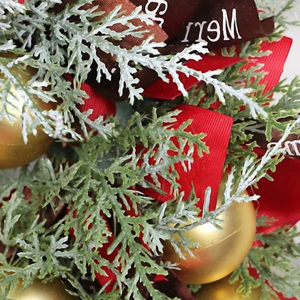 Julekuglebåndskrans - Rød Guld