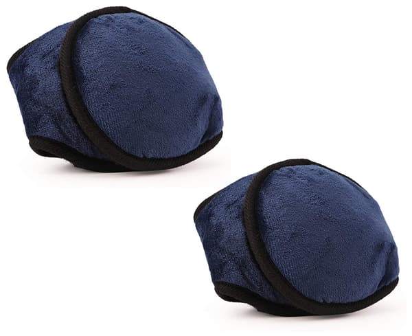 2-pack varma hörselkåpor med fåll - kungsblå