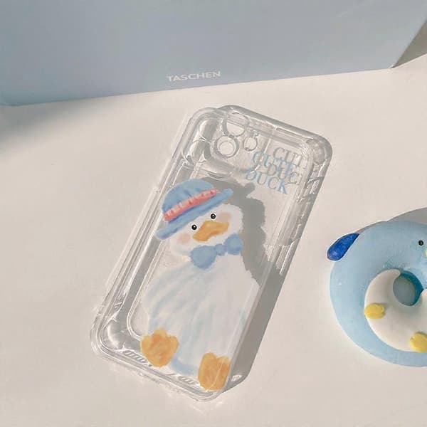 Tecknad transparent lins All-inclusive mobilskal passar iPhone 14