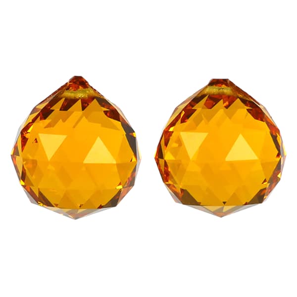 2 STK Farvede Krystalkuglelys - 40mm Rav